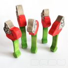 Marbled white on poppy - handpainted wooden toy