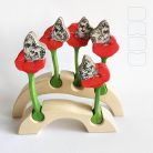 Marbled white on poppy - handpainted wooden toy