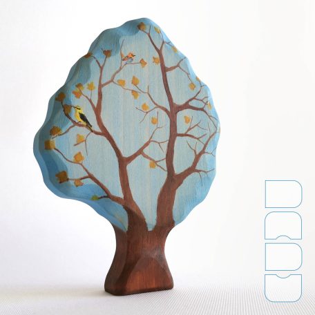Birds on autumn tree  -  wooden toy