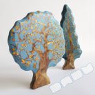 Gilded autumn wooden toy trees