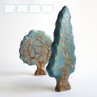 Gilded autumn wooden toy trees