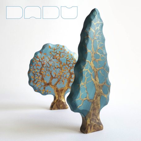 Gilded autumn wooden toy trees