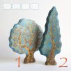Gilded autumn wooden toy trees
