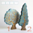 Gilded autumn wooden toy trees