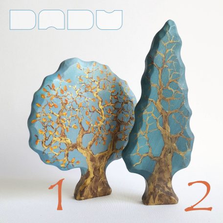 Gilded autumn wooden toy trees