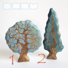 Gilded autumn wooden toy trees