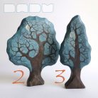 Moonlit trees from the fairy-tale forest