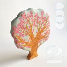 Spring-summer trees from the fairy tale forest: double-sided decorative wooden toys