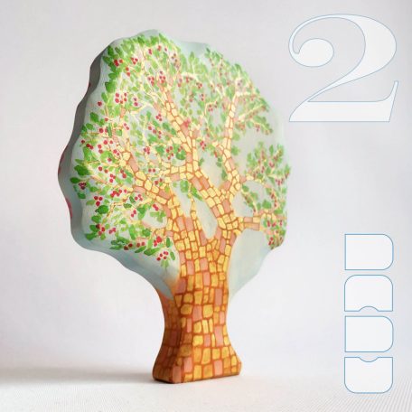 Spring-summer trees from the fairy tale forest: double-sided decorative wooden toys