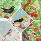 Birds on blooming tree  -  wooden toy