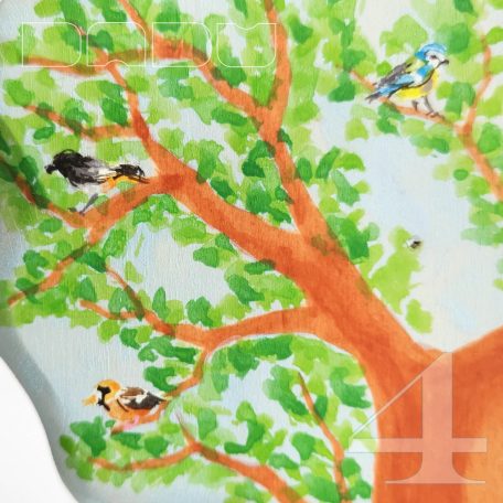 Birds on blooming tree  -  wooden toy