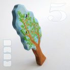 Birds on blooming tree  -  wooden toy