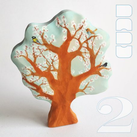 Birds on blooming tree  -  wooden toy