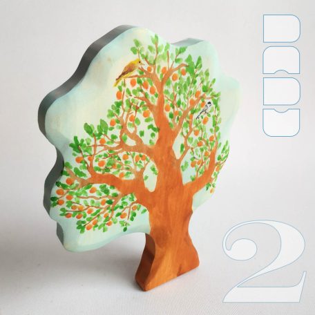 Birds on blooming tree  -  wooden toy