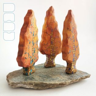   Trees from the fairy tale forest: decorative wooden toys, various designs
