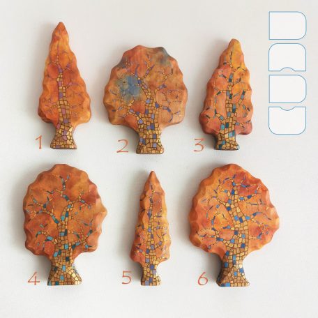 Trees from the fairy tale forest: decorative wooden toys, various designs