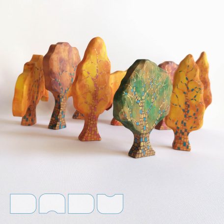 Trees from the fairy tale forest: decorative wooden toys, various designs