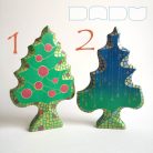 Christmas trees from the fairy tale forest: decorative wooden toys, various designs