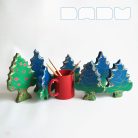 Christmas trees from the fairy tale forest: decorative wooden toys, various designs