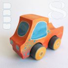 Wooden toy pickup trucks—various designs. You can choose several kind of fitting Dadu cargo and passengers to transport with them.