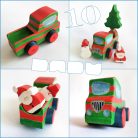 Wooden toy pickup trucks—various designs. You can choose several kind of fitting Dadu cargo and passengers to transport with them.