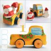 Wooden toy pickup trucks—various designs. You can choose several kind of fitting Dadu cargo and passengers to transport with them.