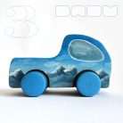 Wooden toy pickup trucks—various designs. You can choose several kind of fitting Dadu cargo and passengers to transport with them.