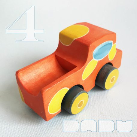 Wooden toy pickup trucks—various designs. You can choose several kind of fitting Dadu cargo and passengers to transport with them.