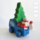 Santa Claus: Wooden Toy and Christmas Decoration