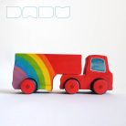 Semi Trucks with rainbow - handmade toy trucks with semi-trailer, wooden toys