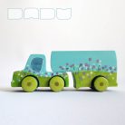 Semi Trucks with rainbow - handmade toy trucks with semi-trailer, wooden toys