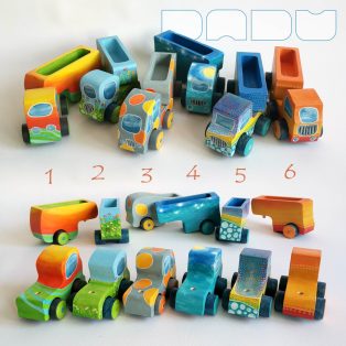 Semi Trucks - unique, handmade wooden toy trucks with semi-trailer