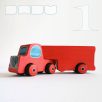 Kamionok - játék teherautók félpótkocsival fából