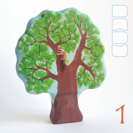 Raccoon on tree  -  wooden toy