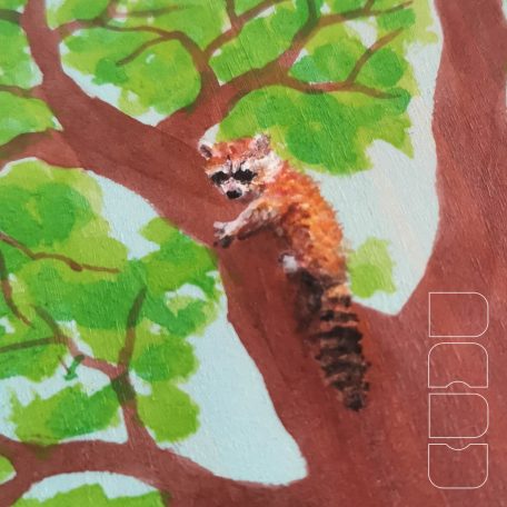 Raccoon on tree  -  wooden toy