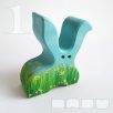 Floral bunnies - handpainted wooden toy figures