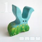 Floral bunnies - handpainted wooden toy figures