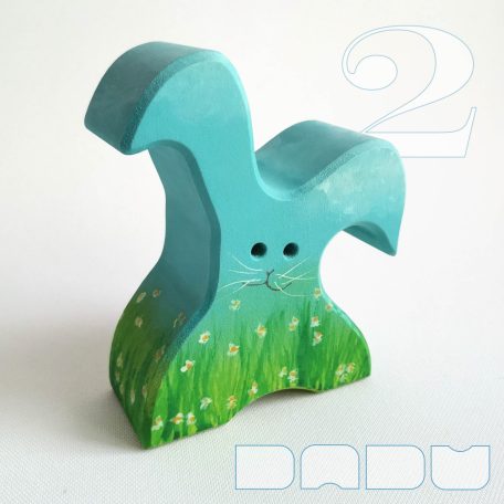 Floral bunnies - handpainted wooden toy figures
