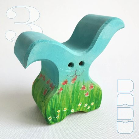 Floral bunnies - handpainted wooden toy figures