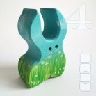 Floral bunnies - handpainted wooden toy figures
