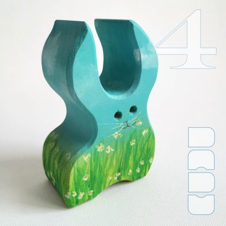 Floral bunnies - handpainted wooden toy figures