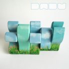 Floral bunnies - handpainted wooden toy figures