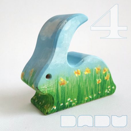 Floral bunnies - handpainted wooden toy figures