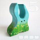Floral bunnies - handpainted wooden toy figures