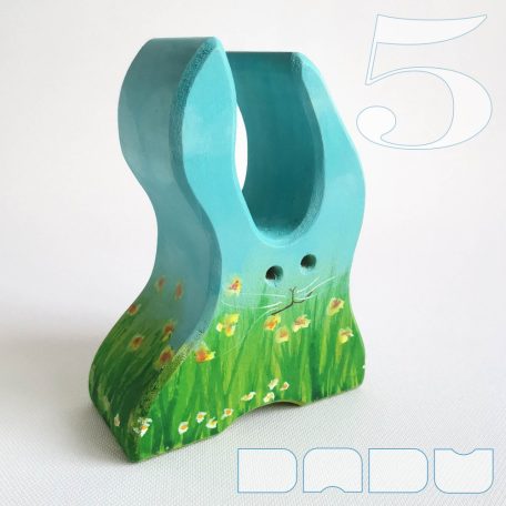 Floral bunnies - handpainted wooden toy figures