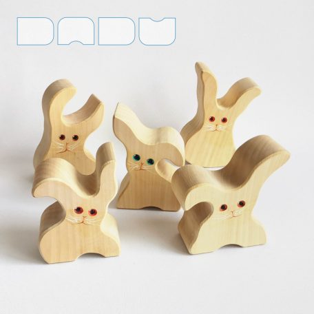 Wooden bunnies - toy figures