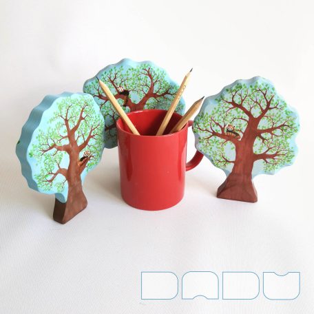 Red panda on tree  -  wooden toy