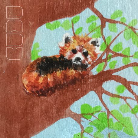Red panda on tree  -  wooden toy