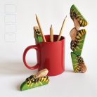 Wasp - handpainted unique wooden insect toy