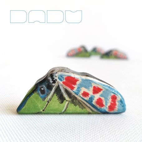 Crepuscular burnet - handpainted unique wooden insect toy